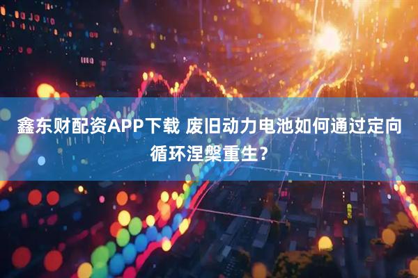 鑫东财配资APP下载 废旧动力电池如何通过定向循环涅槃重生？